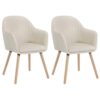 Lot de 2 Chaises en Velours Crème Lot de 2 Chaises en Velours Crème
