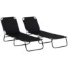 Lot de 2 Chaises Longues Pliantes Outsunny