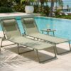 Lot de 2 Chaises Longues Pliantes Vert Sauge Lot de 2 Chaises Longues Pliantes Vert Sauge