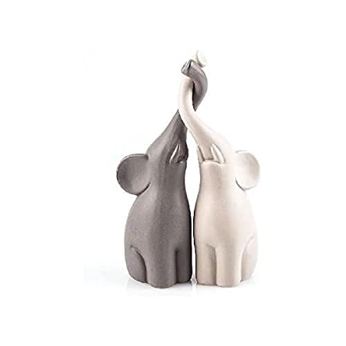Lot de 2 Éléphants Amoureux en Céramique Lot de 2 Éléphants Amoureux en Céramique