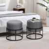 Lot de 2 poufs empilables 2 en 1 Lot de 2 poufs empilables 2 en 1
