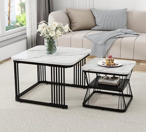 Lot de 2 Tables Basses Élégantes Lot de 2 Tables Basses Élégantes