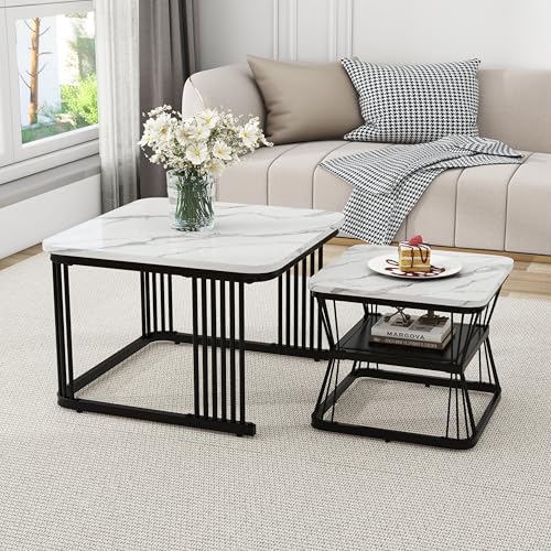 Lot de 2 Tables Basses Élégantes