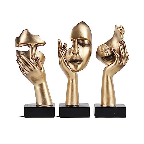 Lot de 3 Statues de Penseur Abstraites
