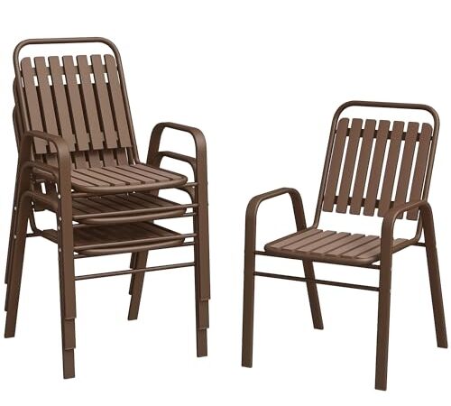 Lot de 4 chaises de jardin empilables Lot de 4 chaises de jardin empilables