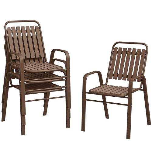 Lot de 4 chaises de jardin empilables Lot de 4 chaises de jardin empilables