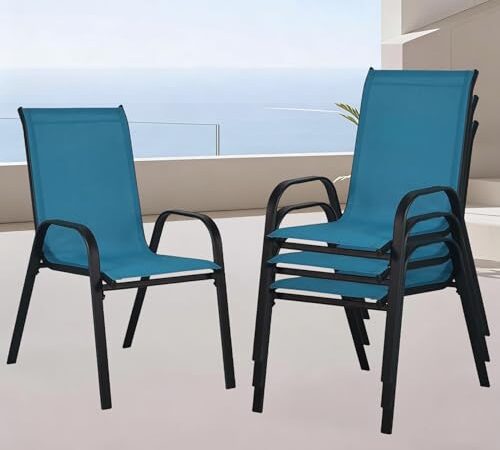 Lot de 4 Chaises de Jardin Empilables Lot de 4 Chaises de Jardin Empilables