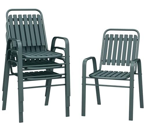 Lot de 4 chaises de jardin empilables Lot de 4 chaises de jardin empilables
