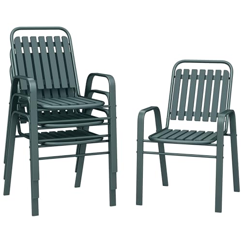 Lot de 4 chaises de jardin empilables Lot de 4 chaises de jardin empilables