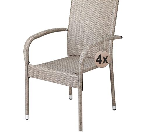 Lot de 4 chaises de jardin empilables Lot de 4 chaises de jardin empilables