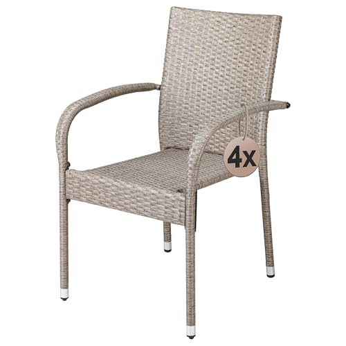 Lot de 4 chaises de jardin empilables Lot de 4 chaises de jardin empilables