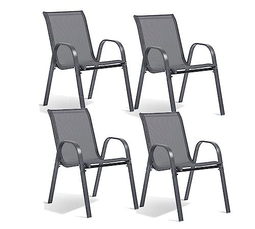 Lot de 4 Chaises de Jardin Empilables Lot de 4 Chaises de Jardin Empilables
