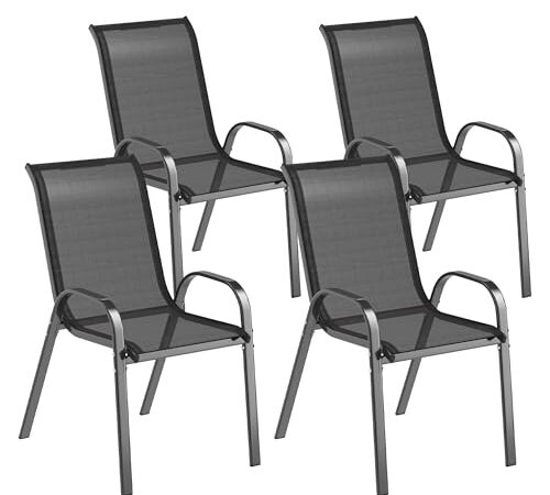 Lot de 4 Chaises de Jardin Empilables Lot de 4 Chaises de Jardin Empilables
