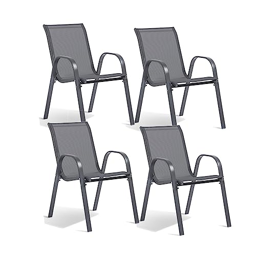 Lot de 4 Chaises de Jardin Empilables Lot de 4 Chaises de Jardin Empilables