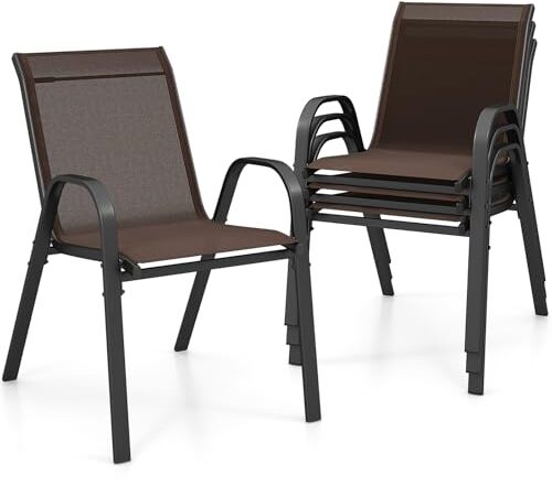 Lot de 4 Chaises de Jardin Ergonomiques Lot de 4 Chaises de Jardin Ergonomiques