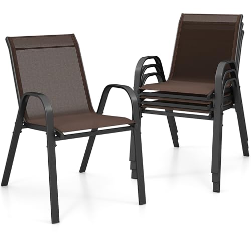 Lot de 4 Chaises de Jardin Ergonomiques Lot de 4 Chaises de Jardin Ergonomiques