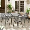 Lot de 4 chaises de Terrasse Noires
