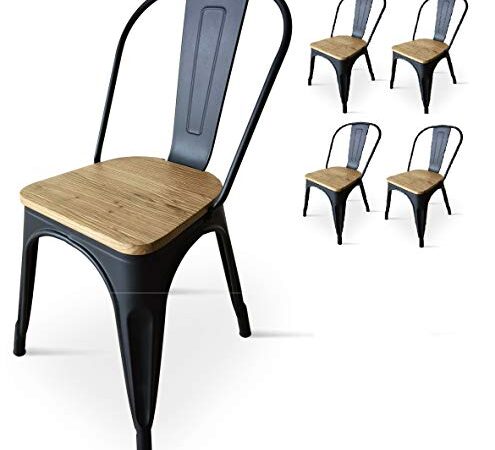 Lot de 4 Chaises Industrielles Kosmi