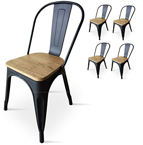 Lot de 4 Chaises Industrielles Kosmi Lot de 4 Chaises Industrielles Kosmi