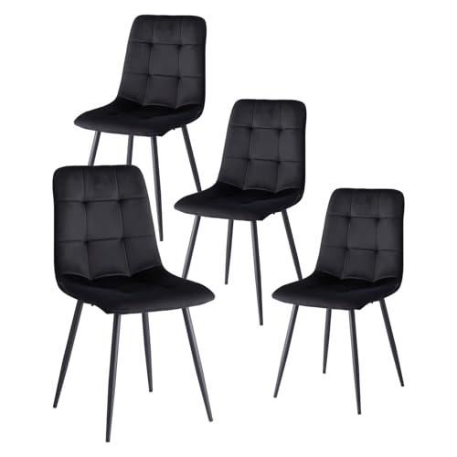 Lot de 4 Chaises Modernes en Velours