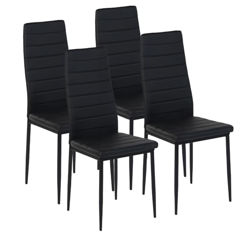 Lot de 4 Chaises Noires de Salle à Manger Lot de 4 Chaises Noires de Salle à Manger
