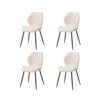Lot de 4 Chaises Rembourrées Beige