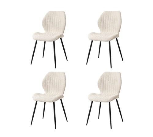 Lot de 4 Chaises Rembourrées Beige Lot de 4 Chaises Rembourrées Beige