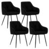 Lot de 4 Chaises Rembourrées en Velours Lot de 4 Chaises Rembourrées en Velours