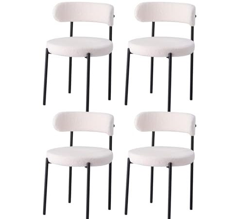 Lot de 4 Chaises Rembourrées en Velours Lot de 4 Chaises Rembourrées en Velours