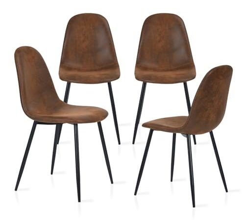 Lot de 4 chaises scandinaves en suédine