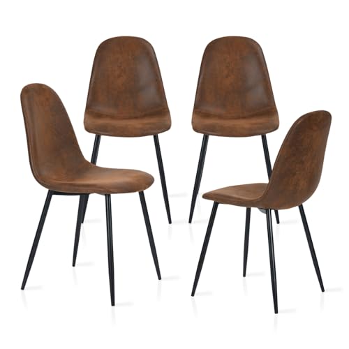 Lot de 4 chaises scandinaves en suédine Lot de 4 chaises scandinaves en suédine