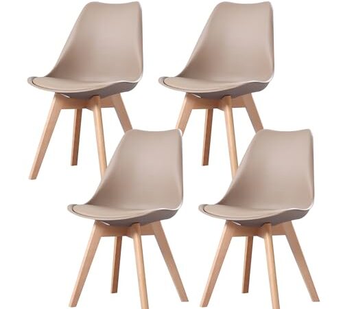 Lot de 4 Chaises Scandinaves Taupe Lot de 4 Chaises Scandinaves Taupe