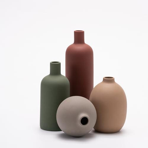Lot de 4 Vases en Céramique Colorés Lot de 4 Vases en Céramique Colorés