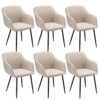 Lot de 6 Chaises Beige avec Accoudoirs Lot de 6 Chaises Beige avec Accoudoirs