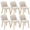 Lot de 6 Chaises Beige en Polyester Lot de 6 Chaises Beige en Polyester
