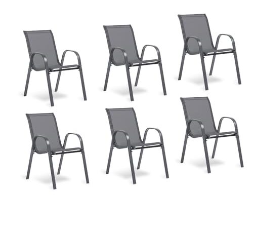 Lot de 6 Chaises de Jardin Empilables