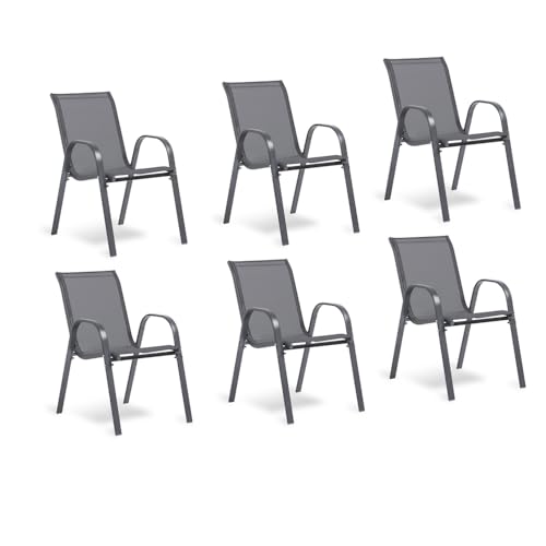 Lot de 6 Chaises de Jardin Empilables Lot de 6 Chaises de Jardin Empilables
