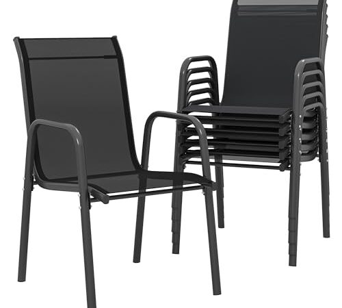 Lot de 6 Chaises de Jardin Empilables Lot de 6 Chaises de Jardin Empilables