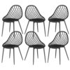 Lot de 6 chaises de jardin en métal
