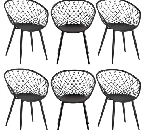 Lot de 6 chaises de jardin en plastique