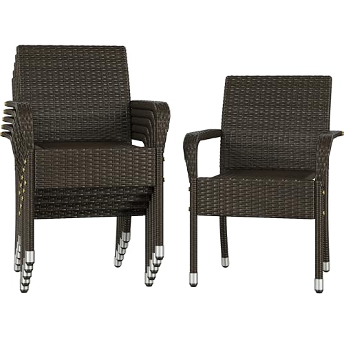 Lot de 6 Chaises de Jardin en Rotin Lot de 6 Chaises de Jardin en Rotin