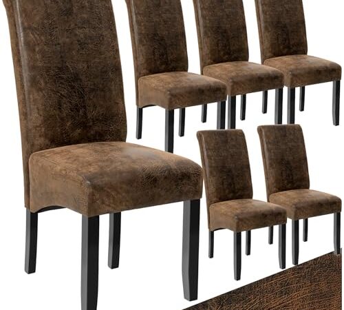 Lot de 6 Chaises Modernes en Cuir Synthétique Lot de 6 Chaises Modernes en Cuir Synthétique