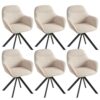 Lot de 6 Chaises Pivotantes Beige Lot de 6 Chaises Pivotantes Beige