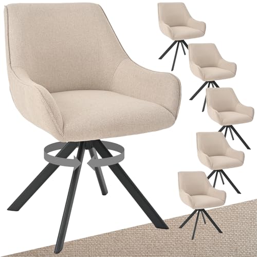 Lot de 6 Chaises Pivotantes en Lin