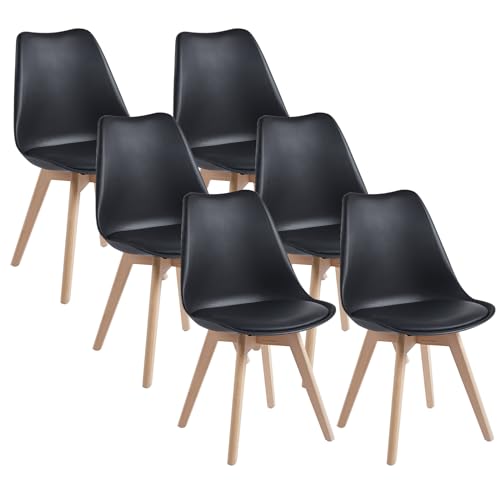 Lot de 6 Chaises Scandinaves Noires Lot de 6 Chaises Scandinaves Noires