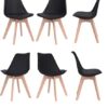 Lot de 6 chaises scandinaves noires