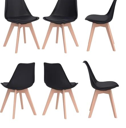 Lot de 6 chaises scandinaves noires Lot de 6 chaises scandinaves noires