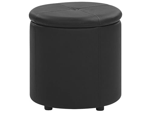 Pouf Coffre de Rangement Glamour Noir