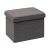 Pouf Cube Pliable en Velours Gris