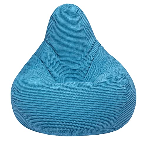 Pouf ergonomique en velours côtelé bleu Pouf ergonomique en velours côtelé bleu
